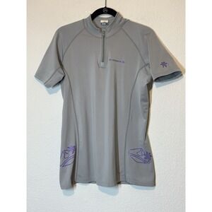 Lavacore Shirt Short Sleeve Gray 1/4 Zip Size  14 L Scuba Dive Paddleboard Surf